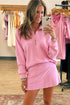 Half Zip Collared Pullover Pocket Mini Skirt Two Piece Dresses